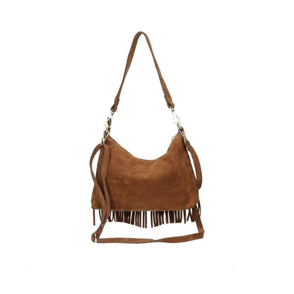 Wildleder Crossbodybag mit Fransen - Moderner Boho-Style