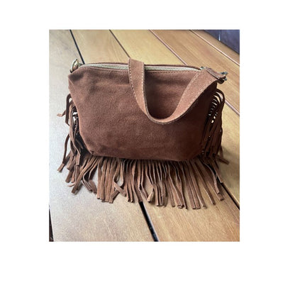 Selma - Stilvolle Wildleder Crossbody-Tasche mit Fransen - Boho-Style