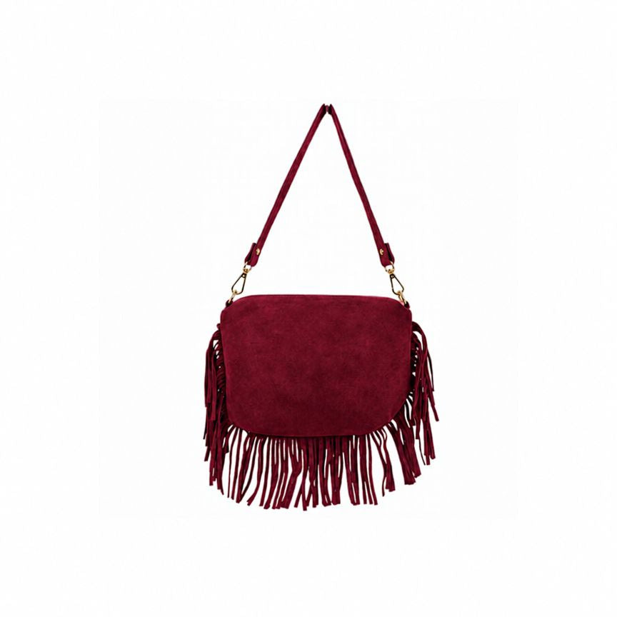 Selma - Stilvolle Wildleder Crossbody-Tasche mit Fransen - Boho-Style