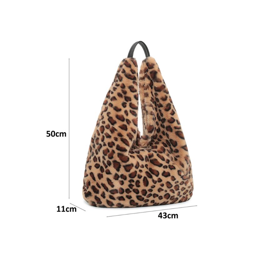 Moderne Damen Schultertasche aus Faux-Fur - weich, leicht und stilvoll