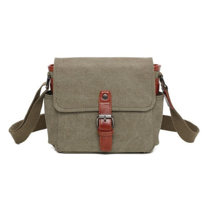 Stabile Messengertasche aus Canvas mit praktischen Seitentaschen Grün