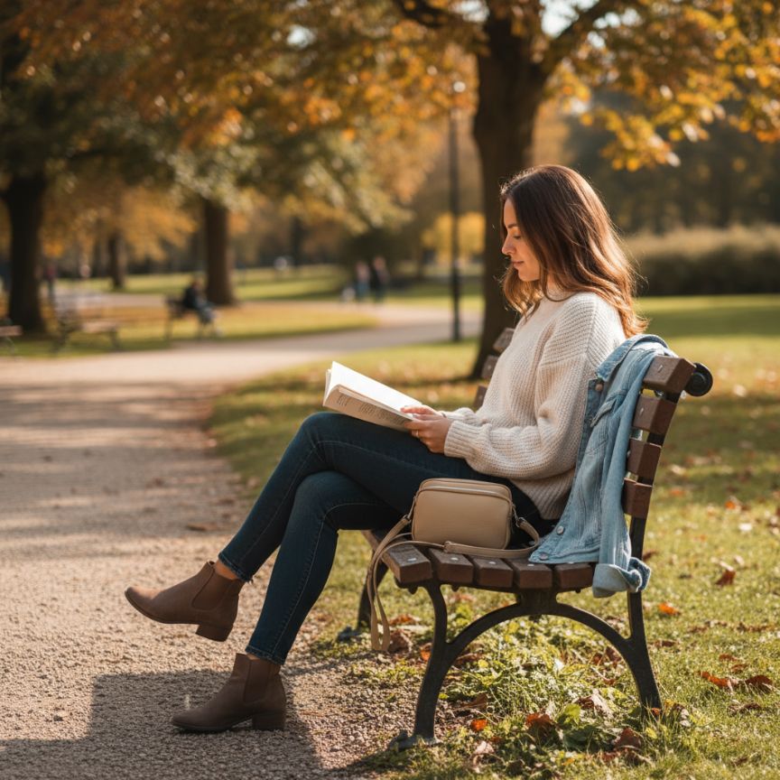 Minimalistisch Leder Crossbody Bag mit 3 Fächern - Alltagstauglich