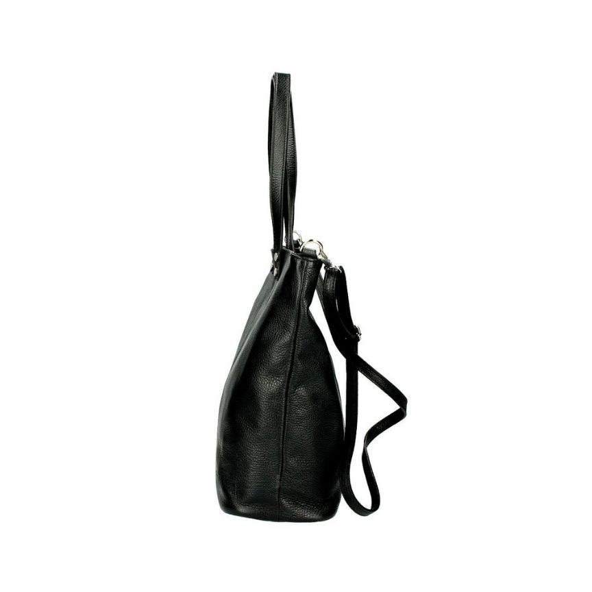 Geräumige Damen Echtleder Schultertasche - eleganter Shopper mit stabilen Henkeln