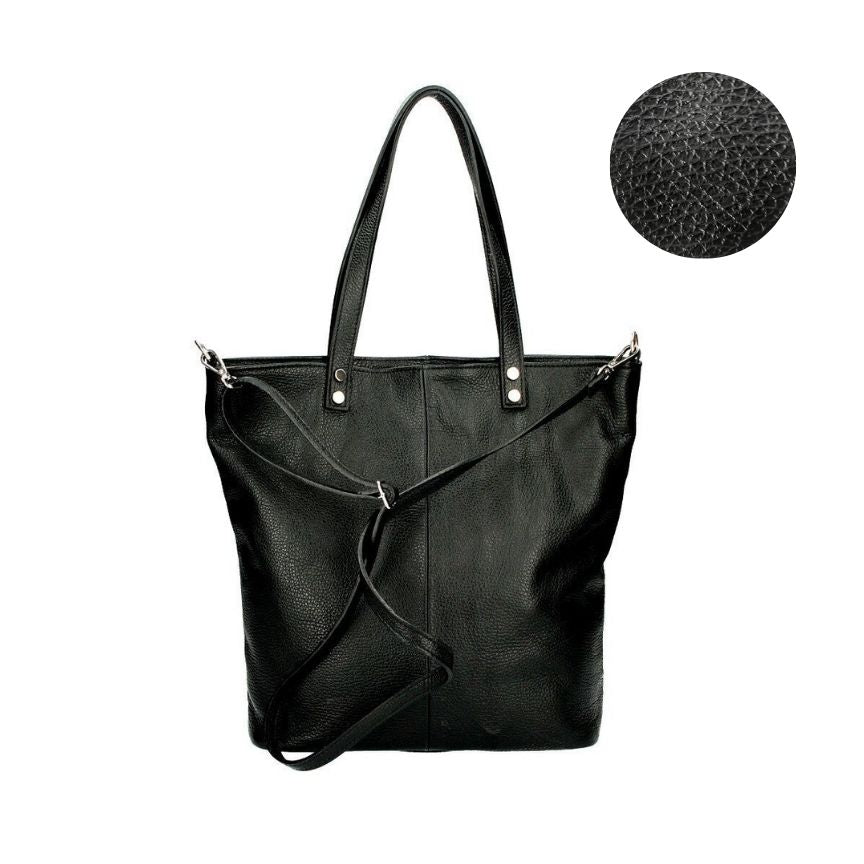 Geräumige Damen Echtleder Schultertasche - eleganter Shopper mit stabilen Henkeln