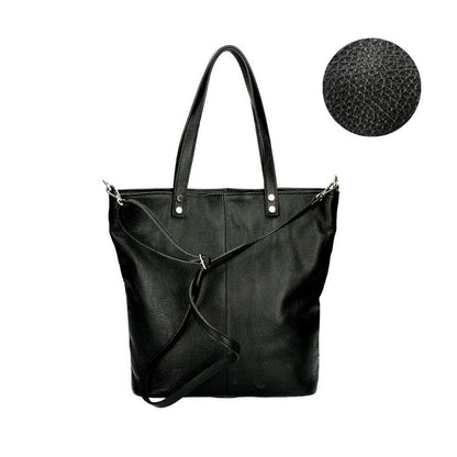 Geräumige Damen Echtleder Schultertasche - eleganter Shopper mit stabilen Henkeln