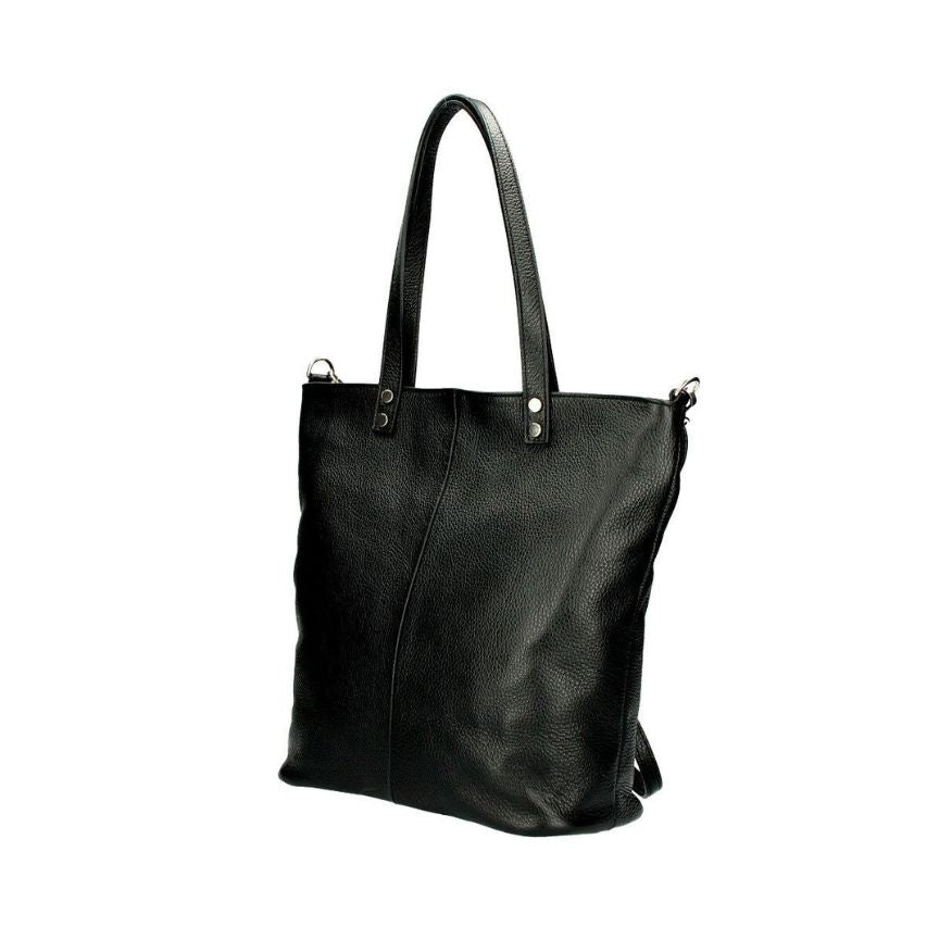 Geräumige Damen Echtleder Schultertasche - eleganter Shopper mit stabilen Henkeln
