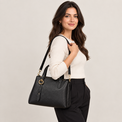 Simone-Elegante mittelgroße italienische Leder-Umhängetasche - stilvoll und vielseitig