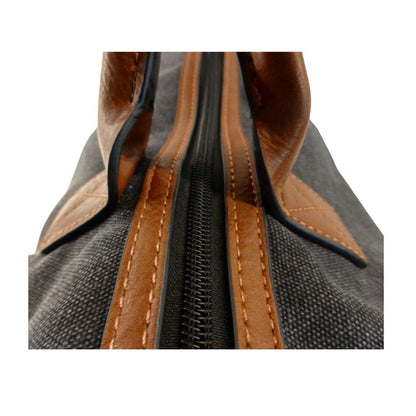 Detail stabile Griffe Damen und Herren Kanvas-Leder Übernachtungs Reisetasche mit stabiler PU-Leder Griffe und abnehmbarem Schultergurt 