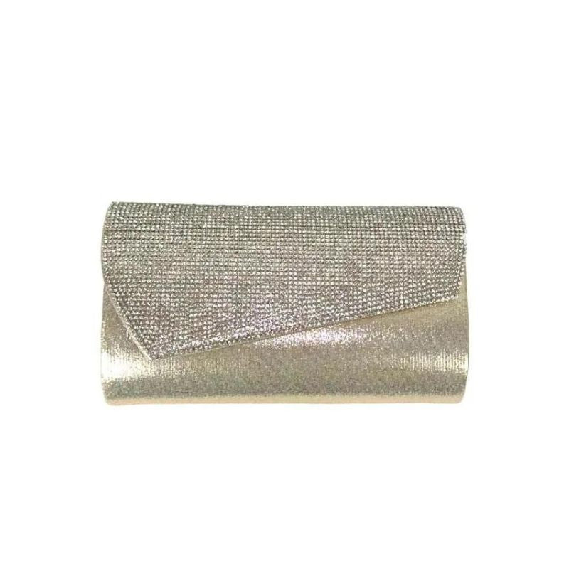 Elegante Damen Abendtasche in Gold - Clutch mit Kette