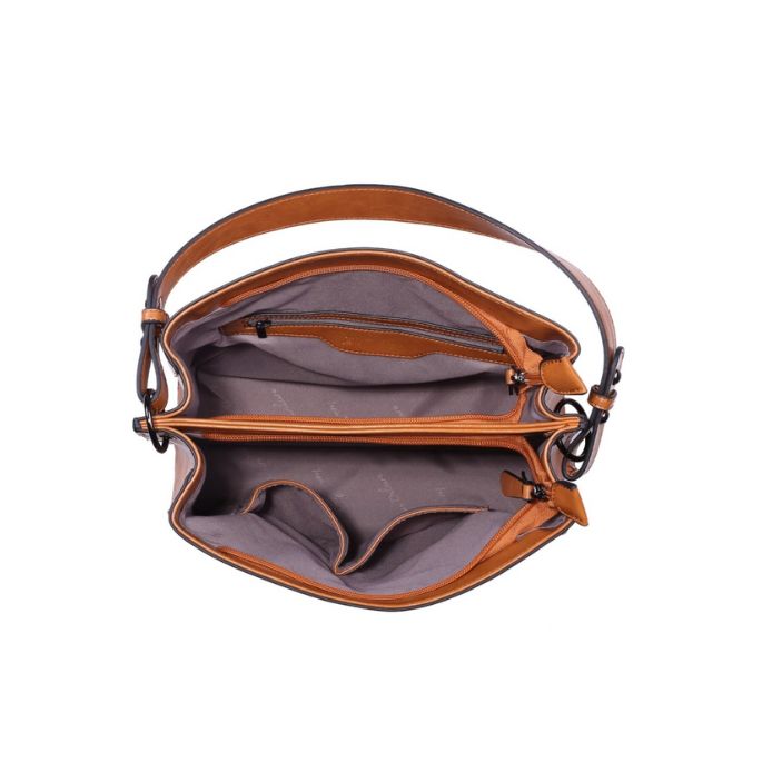 Draufsicht Innenansicht Damen Tasche Vintage Charme Zwei Fächer