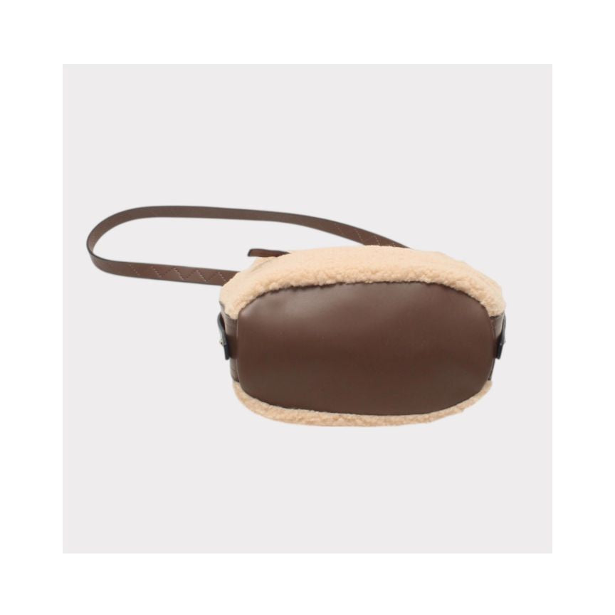 Stylische Schafledersack mit Kordelzug und Magnetverschluss - mittelgroße Schultertasche