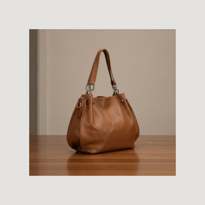 Mittelgroße Echtleder Hobo-Tasche "Magda" aus Italien - elegant & funktionale Schultertasche