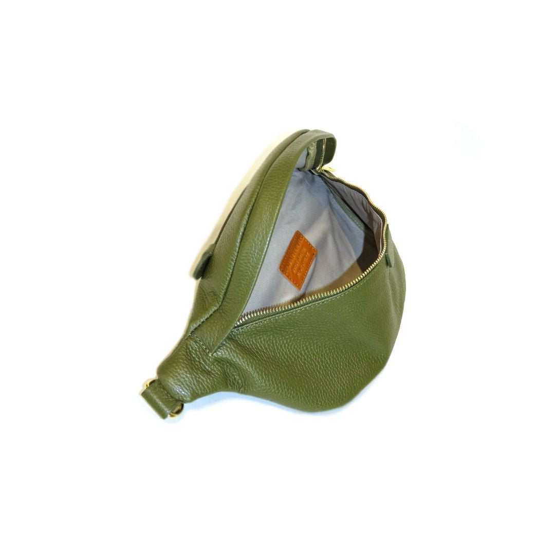 Draufsicht / Innenansicht Moderner Crossbodybag aus echtem Leder