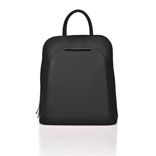 forderseite der Eleganter Lederrucksack für Büro und freizeit schwarz